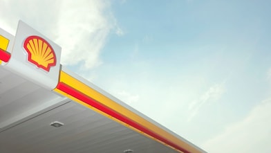 Emblème du pétoncle Shell sur une station service
