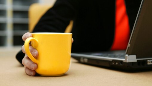 laptop tea cup