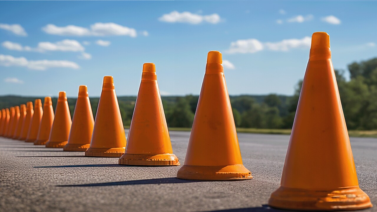 Avant d'une voiture jaune roulant dans un tunnel, phare avant droit et rétroviseur visibles