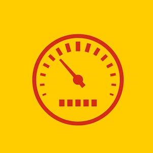 compteur de vitesse rouge