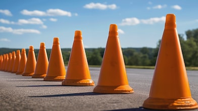 Avant d'une voiture jaune roulant dans un tunnel, phare avant droit et rétroviseur visibles