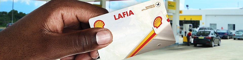 shell lafia card in hand